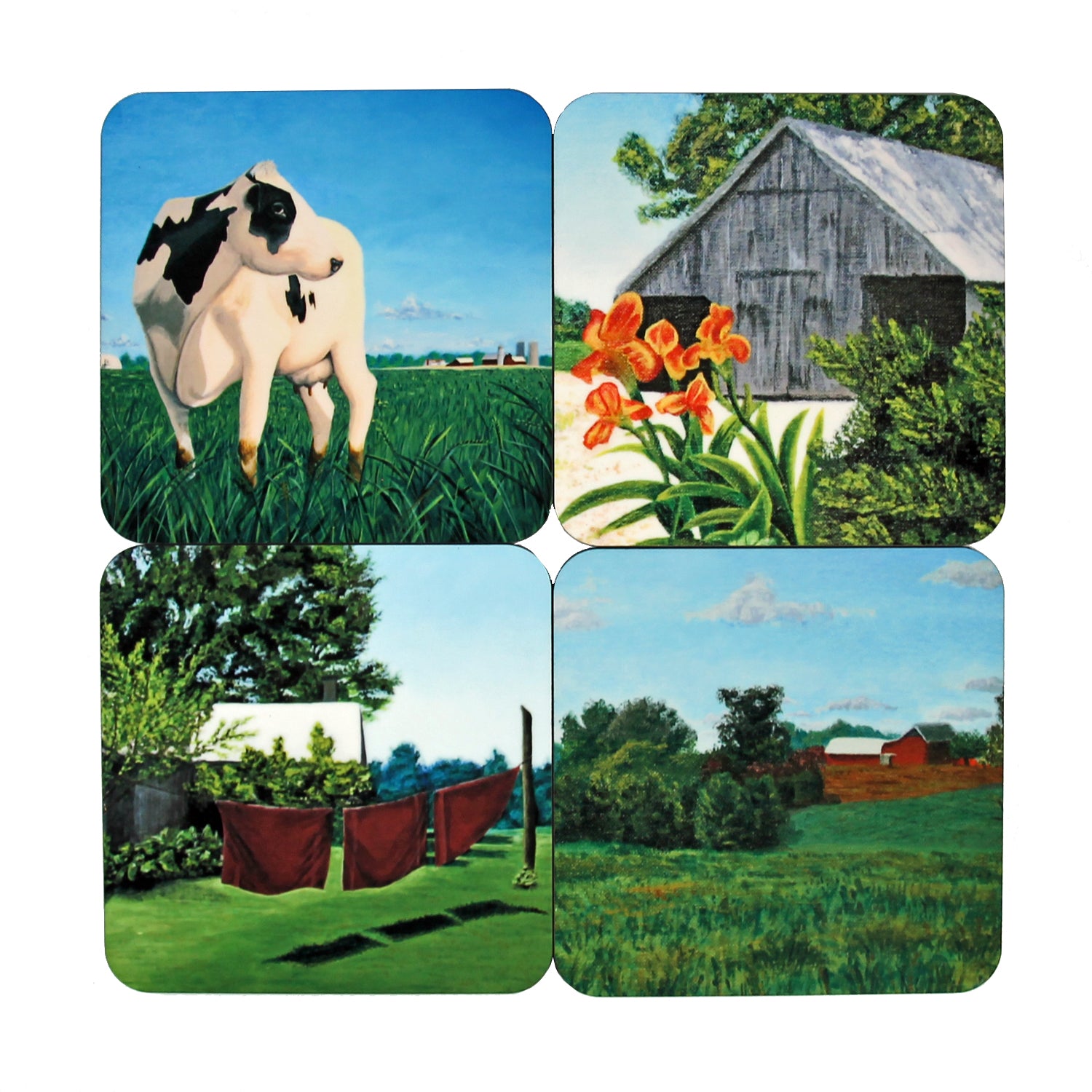 Coaster Set: Salem County Paintings