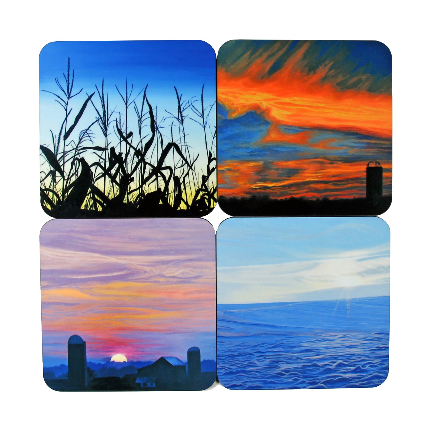 Coaster Set: Sunscape Paintings