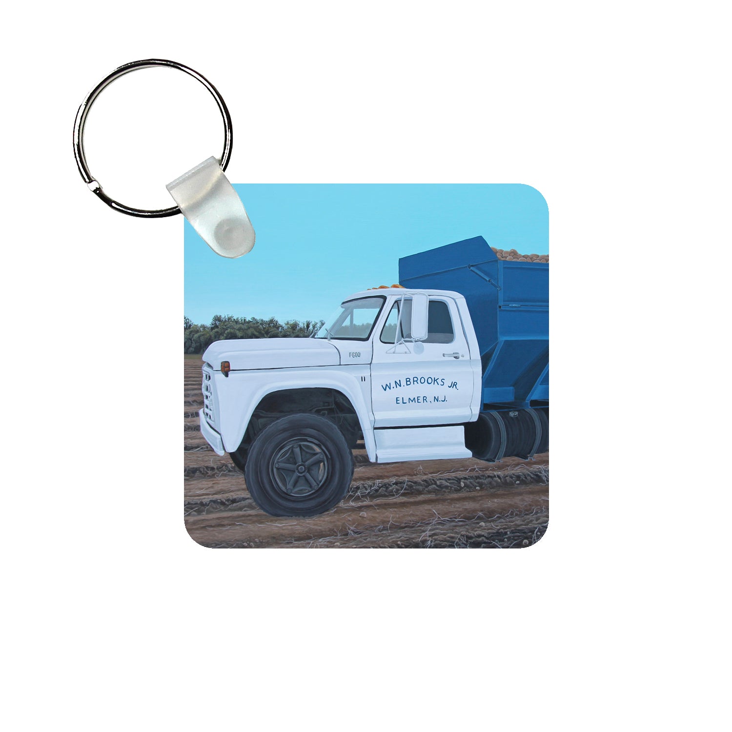 Potato Harvest in Elmer Keychain